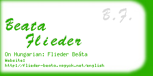 beata flieder business card